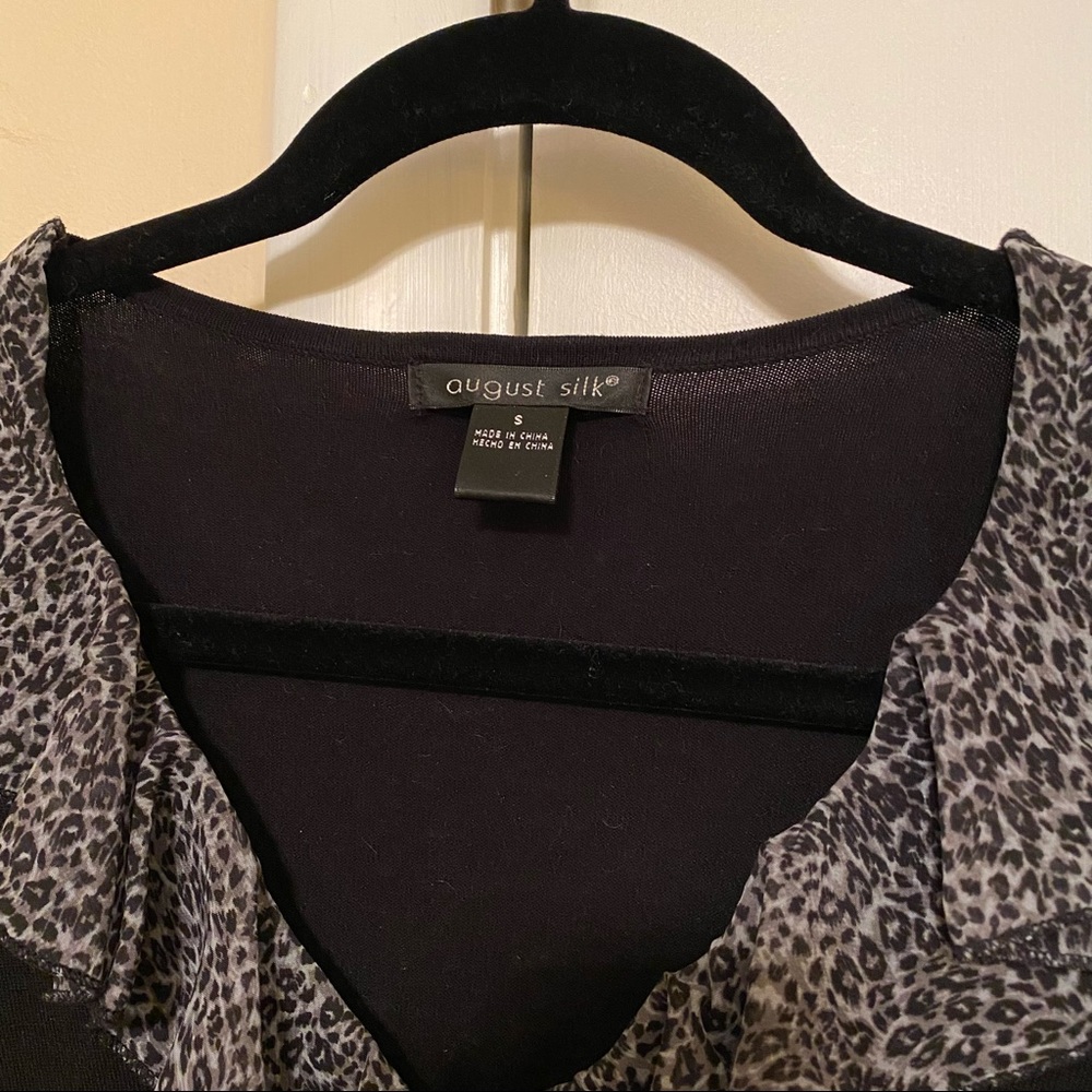 Black Leopard Print Ruffle Cardigan - Picture 4 of 5